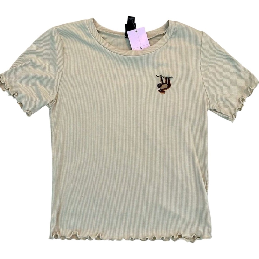 Wild Fable tan tee with sloth designnever worn (S)